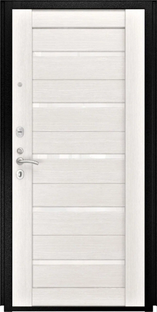 Входная дверь ДвериПРО Модель L-49 СБ-1 (лак. белое, 16мм, беленый дуб) DPRO196024 внутренняя сторона